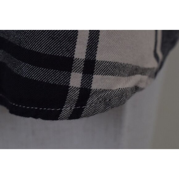 Jacks Girlfriend Womens Plaid Rayon Button Up Blouse Cuffed Sleeve‎ size M - Picture 13 of 13